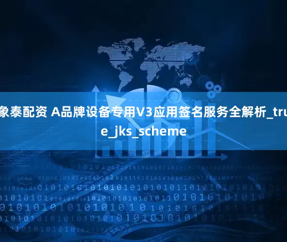 象泰配资 A品牌设备专用V3应用签名服务全解析_true_jks_scheme